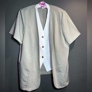 Elisabeth by Liz Claiborne Beige & Ivory Two-Piece Jacket Set